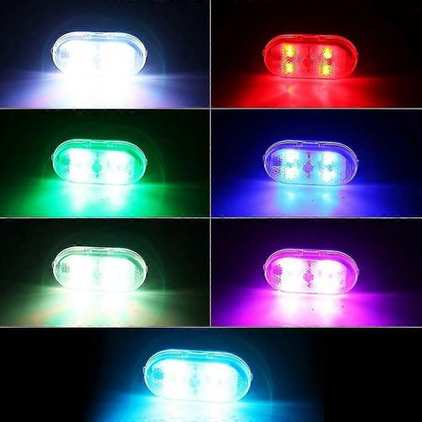 Lot de 2 ou 4 lampes LED de porte de voiture à chargement USB, sans fil et magnétiques, pour une sécurité optimale et une protection anti-collision. Accessoires inclus : 4 lampes multicolores. (1/4)
