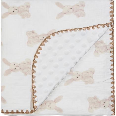Couverture bébé en coton double épaisseur 40x40 cm – Couverture de réception douce à motifs, lavable en machine (1/5)