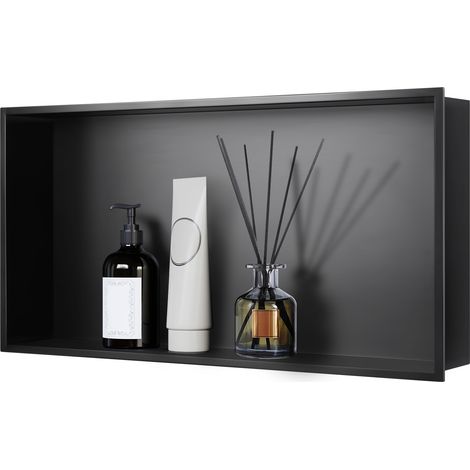 Niche murale de douche, 60x30cm étagère encastrable douche acier inox
