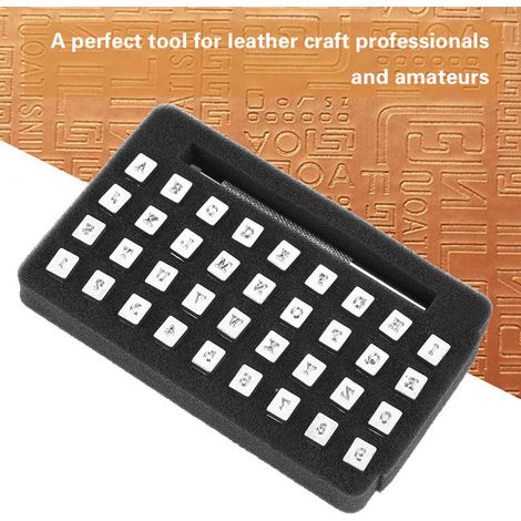 Ensemble de 36 outils de marquage alphanumériques en acier pour cuir, adapté à l'impression artisanale sur cuir, 3 mm. (1/5)