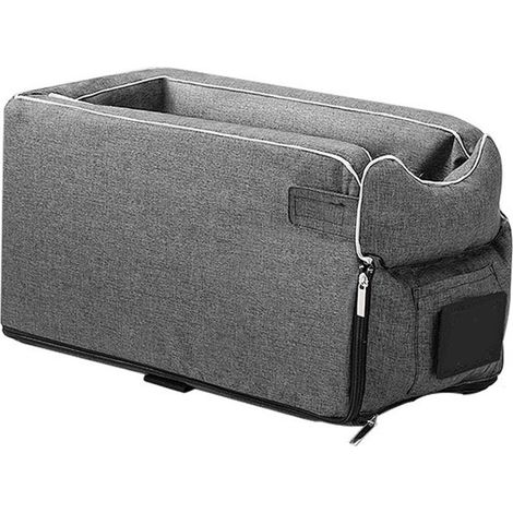Console centrale pour chien, nid de voiture, Portable, 4 saisons, rehausseur universel pour animaux de compagnie, pour chats et chiens, carré gris (1/5)