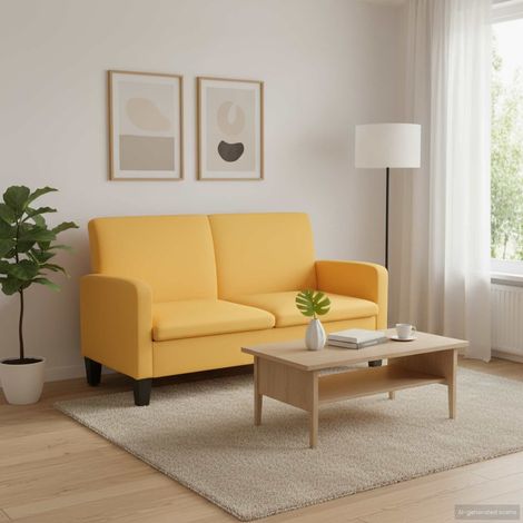 vidaXL Sofá de 2 plazas amarillo 135x65x76 cm (1/5)
