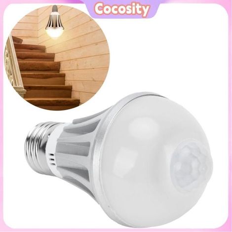 Cocosity Ampoule de capteur Capteur de Mouvement Fire Long Service Life 7W E27 Bulbe D'induction LED pour les luminaire ampoule (1/5)