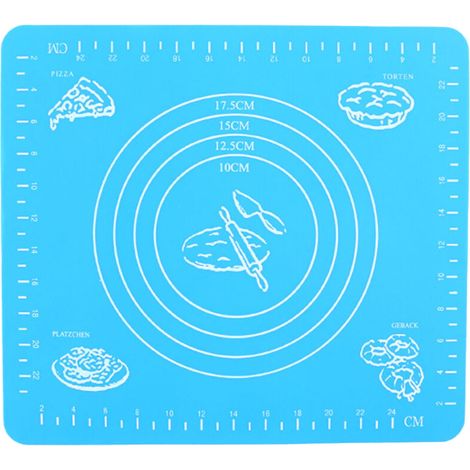 Tapis de cuisson en silicone gradué, idéal pour la préparation de biscuits, macarons et pâtes à pâtisserie. Dimensions : 50 x 40 cm. (1/5)