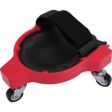 Genouillère roulante à roulettes pivotantes à 360° pour la peinture de sols, la réparation automobile, le garage et l'atelier (rouge) (1/5)