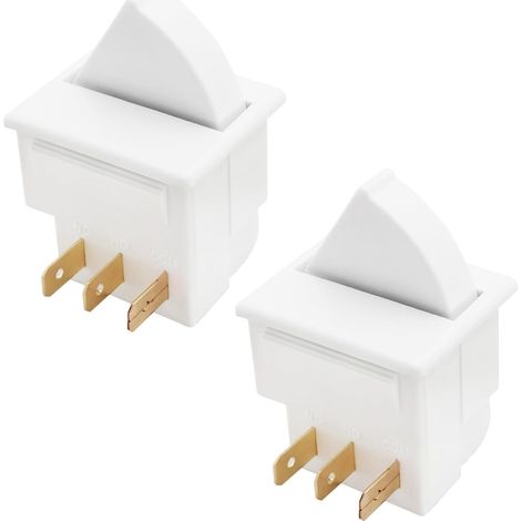 2 Pièces Interrupteur d'éclairage de Porte de Réfrigérateur à 3 Broches Compatible avec Whirlpool W11396033 40,8x29,3 Mm 125V/5 A 250V/2,5 A Capteur d'éclairage de Porte de Réfrigérateur (1/5)