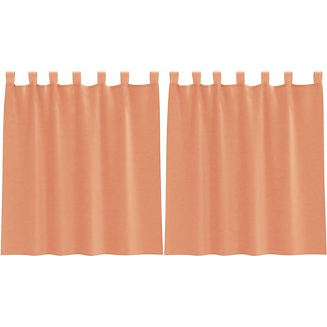 Rideaux en voile avec boucles 2 pcs terre cuite 140x140 cm CFW28996 (1/5)