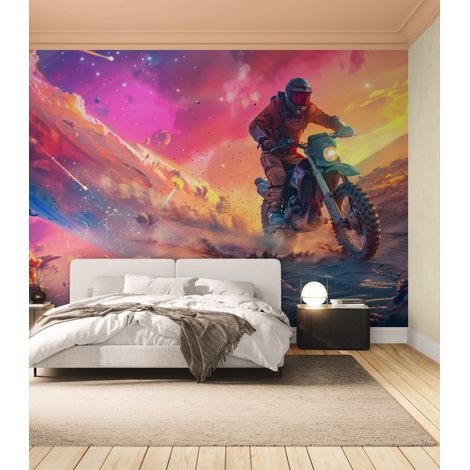 Papier Peint Espace - Tempête Cosmique Rider - 150 x 250 cm (1/2)
