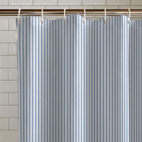 180 x 180 cm,Bleu Rideau de Douche à Rayures intemporelles. (1/4)