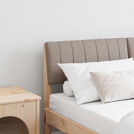 Gepolstertes Kopfteil Taupe 135 cm Massives Kiefernholz