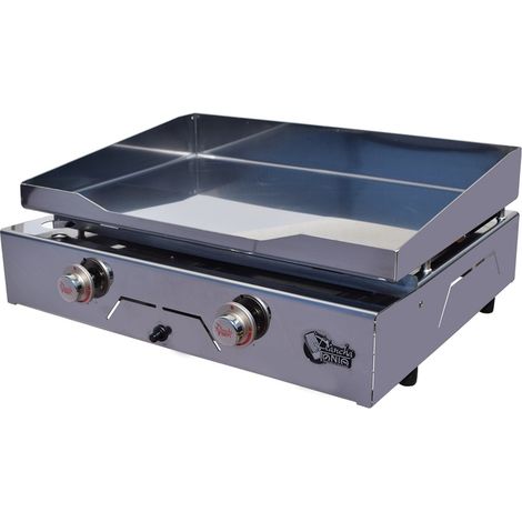 Piastra a gas SEVILLA 2 fire - Piastra e mobile in acciaio inox - SE22R (1/2)