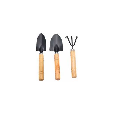 3 pièces Ensemble d'outils Jardin Pelle, Jardin Manche en Bois pelles Jardin à Main pour bonsaï Outils Plantes