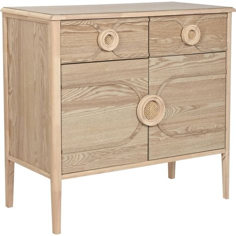 Buffet romantique en MDF épicéa pour salon élégant - Bois naturel clair (1/5)