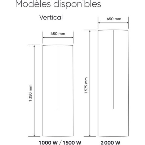 ATLANTIC - Radiateur digital Sokio vertical 2000W Blanc - 503118 — vue 4