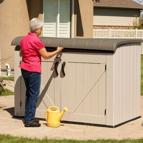 Lifetime – Coffre de rangement jardin en polyéthylène haute densité – Dimensions 191,5 x 108,9 x 131,6 cm – Capacité 2,12 m3 – 60170 — vue 4