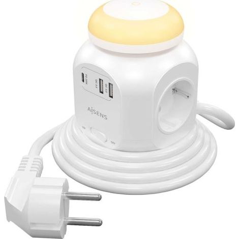 Multipresa con 4 Prese con Interruttore Aisens ASPS-2A1CLPQ02-W (1,8 m) (1/4)