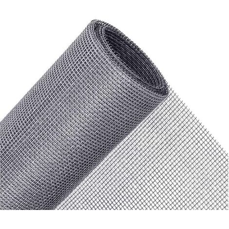 Tela mosquitera por metro, mosquitera para puertas y ventanas, tela mosquitera de fibra de vidrio en gris, blanco o negro, mosquiteras en tamaños a elegir (120 x 300 cm, gris) (1/5)