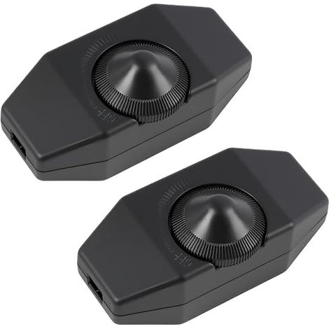 Variateur LED, Variateur de cordon 1-60 W Blanc, Variateur Rotatif Intermédiaire Ampoules LED Interrupteur Fonction Marche Arrêt, Réglage Continu de la Luminosité, Silencieux (1/5)