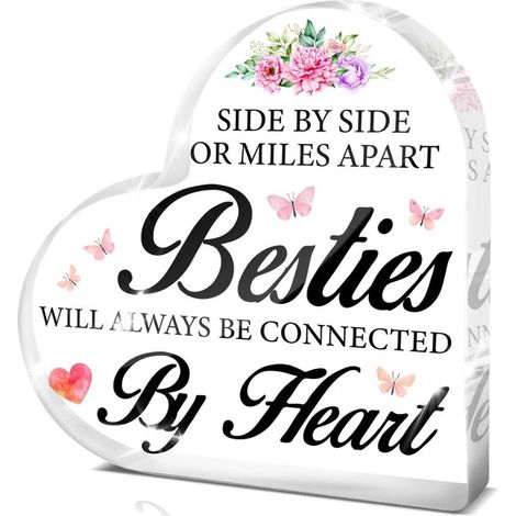 Plaque en acrylique cœur décoratif, décoration familiale pour papa maman sœur（15 cm) (1/4)