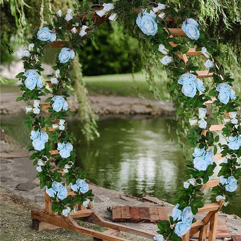 Guirlande De Roses Artificielles - 200 Cm - Pour Décoration De Mariage Table Centre De Table Fête Bébé Décoration Intérieure Extérieure - 1 Pièce (1/5)