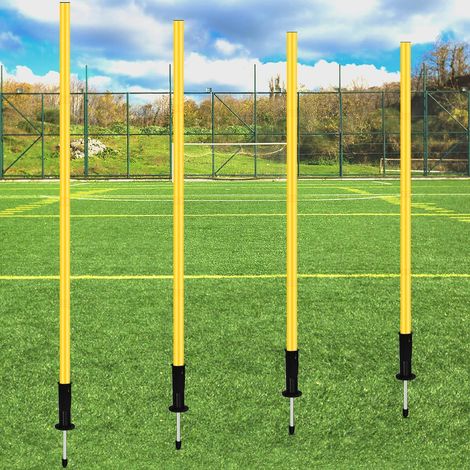 4er-Set Agility-Stangen für den Außenbereich, 150 cm, fest oder verstellbar, Trainingsgerät für Schnelligkeit und Beweglichkeit. Geeignet für Hunde, Outdoor-Sport und Fitness, gelb. (1/5)