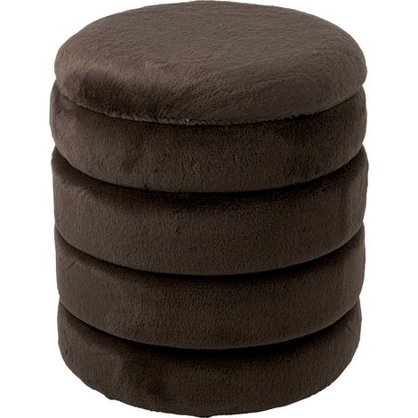 Pouf coffre marron foncé tout doux - marron foncé (1/5)