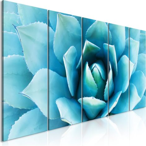 Tableau Imprimé 5 Panneaux "Agave Narrow Blue" 80 x 200 cm (1/2)
