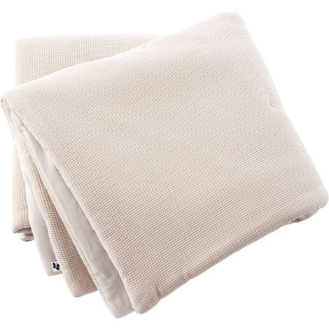 Chemin de lit 90x200cm en coton nid d'abeille coloris Pampa - ALMARA