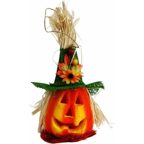 Kreative Halloween-Dekorationslichter: Leuchtender Geisterkürbis (grüner Hut) (1/4)
