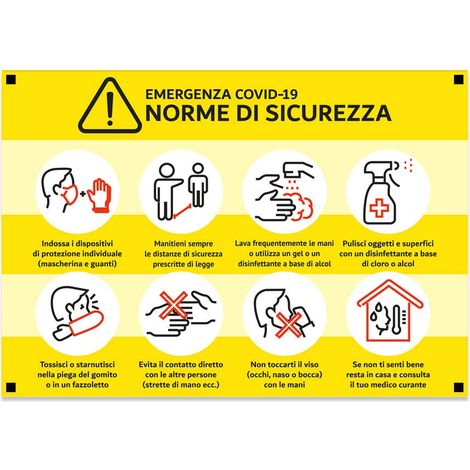 Cartello Segnaletica Norme di Sicurezza per Uffici, 50 x 35 cm (1/2)