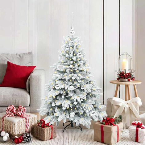 Künstlicher Weihnachtsbaum mit 150 LEDs Weiß 120 cm PE und PVC (1/5)