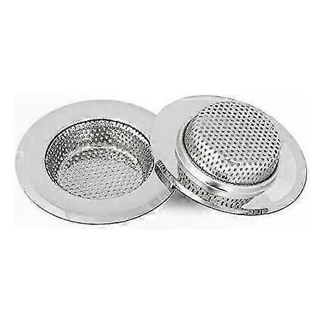 Protège-évier en acier inoxydable, lot de 2 crépines de drainage 15mm de profondeur, petite grille filtrante pour évier de cuisine (1/4)