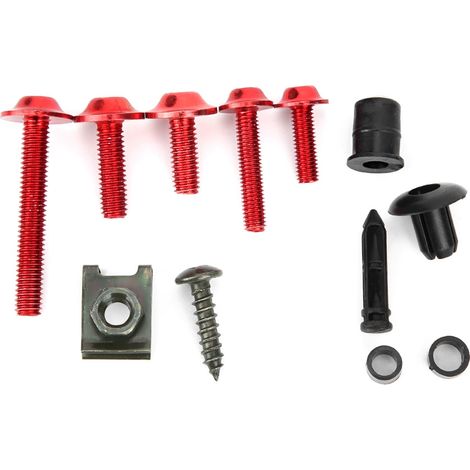 Kit de vis de carénage de pare-brise, boulons M5 M6, accessoire de moto rouge, 198 pièces/ensemble (1/5)