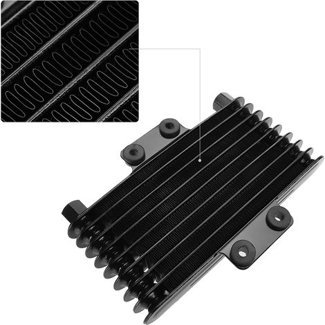 125 ml schwarzer Aluminium-Motorölkühler für Motorräder und ATVs mit 125–250 cm³ Hubraum (1/5)