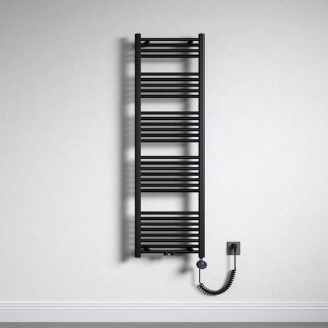 Mai & Mai Badheizkörper Handtuchheizkörper Badheizung Heizkörper bad 50x160 cm matt Anthrazit, Handtuchwärmer für Strom, Seitenanschluss, Röhrenheizkörper mit Heizstab 800W
