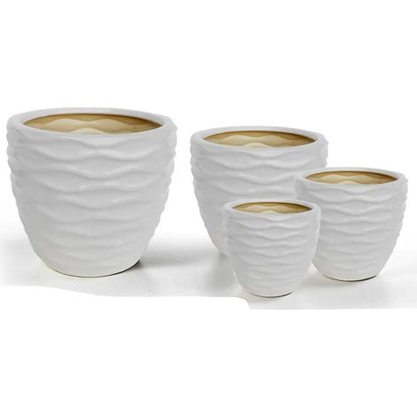Set 4 cachepot bianchi Ø29/21/15/12cm