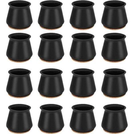 ERQVHQV Protection de Chaise, XU, 16 Couvre-Jambes Chaise Silicone Casquettes Pieds, Protège-Jambes Bureau et Bouchon pour 25-30MM Jambes - (1/4)
