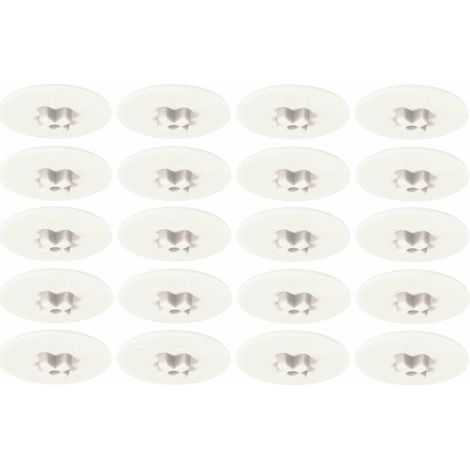 20x cache vis empreinte cruciforme ou plate blanc tête plate 17mm plastique capuchon protection ferrure assemblage meuble (1/3)