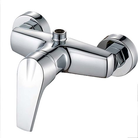 Robinet de douche mitigeur eau chaude/eau froide à commande unique - fixation murale - tuyaux d'entrée et de sortie de 20 mm - installation facile (1/4)