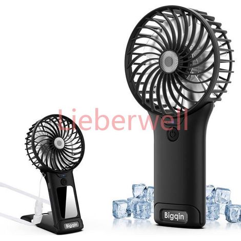 Mini Ventilateur De Poche,2000Mah Ventilateur De Portatif, Usb Rechargeable 4 Vitesses Avec Miroir,Léger Ventilateur Puissant Pour (1/5)