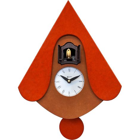 Orologio a Cucù da Parete 30X34X10Cm Pirondini Italia New W Arancio