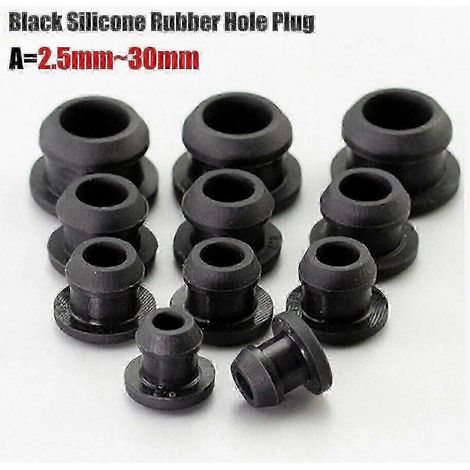 Bouchons en caoutchouc silicone clipsables - Bouchons noirs pour tubes et tuyaux (2,5 mm à 30 mm, 9 mm) - Lot de 50 (1/5)