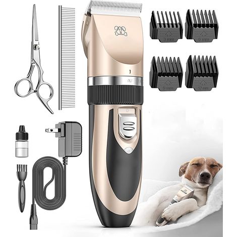 Tondeuse à Cheveux Électrique Silencieuse pour Chiens et Chats, Tondeuse à Cheveux Professionnelle, Tondeuse à Cheveux Mobile, Tondeuse à Cheveux sans Fil (Dorée) (1/5)
