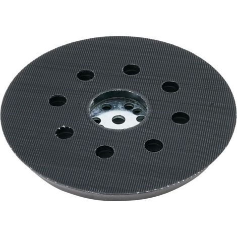 Accessories for sander, tray of sander triangular 5 inches to 8 holes and 3 eyelets, chassis of sander electric and disc of polishing, gray. (1/4)