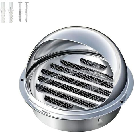Ventilation grille, stainless steel vent grille, round ventilation grille for cooker hood, spherical ventilation grille, 160 mm MUMU (1/4)