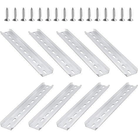 Lot de 8 Rails DIN en Aluminium - Longueur : 200 mm - pour Armoire de Distribution électrique - Montage sur Rail - Largeur : 35 mm - Hauteur : 7,5 mm (1/5)