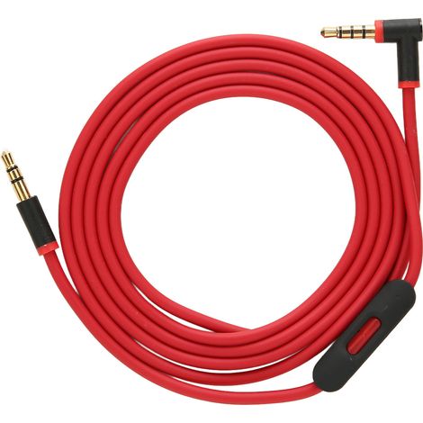 Ersatz-Audiokabel mit integriertem Mikrofon und Kopfhörer-Spursteuerung (Schwarz/Rot)