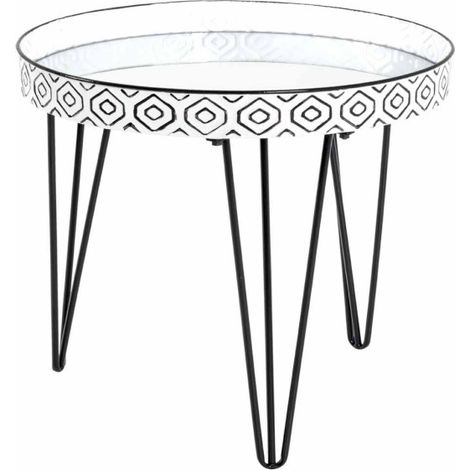 Table Basse Déco "Holy" 65cm Noir & Blanc (1/2)