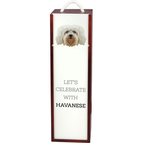 Havanese - caja de vino geométrica con foto e inscripción de Art-Dog (1/5)