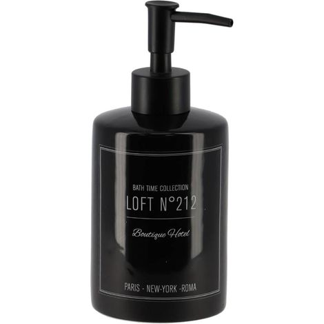 Seifenspender dolomite rund bedruckt 320 ml - neo retro schwarz - Tendance